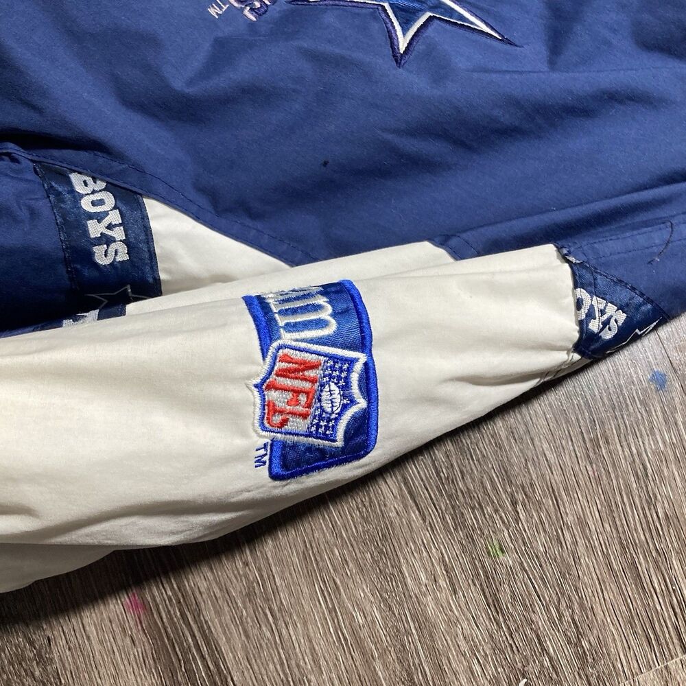 Dallas Cowboys Jacket Puffer Pro Player Mens Large Blue Vintage 90s NFL Football - Picture 8 of 10